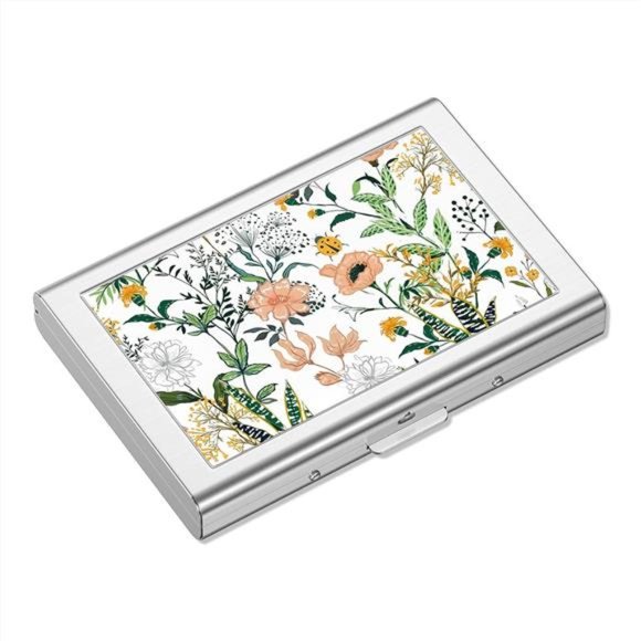 COPY - Metal Credit Card Holder, RFID Blocking Wallet Flower design - Picture 1 of 6